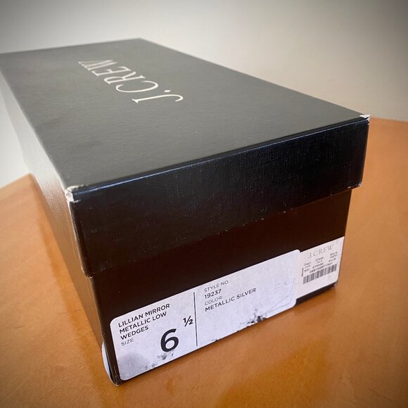 J. Crew Mirror Lillian Silver Metallic Wedge Sandals 6.5M - Picture 12 of 12